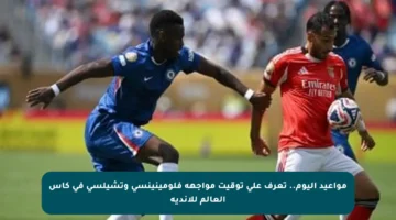 مواعيد اليوم.. تعرف على توقيت مواجهة فلومينينسي وتشيلسي في كأس العالم للأندية